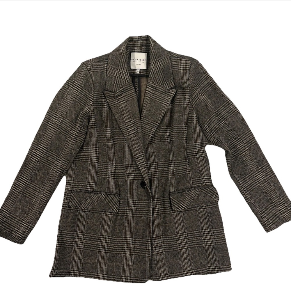Bagatelle Women’s Plaid Blazer Jacket Size Large